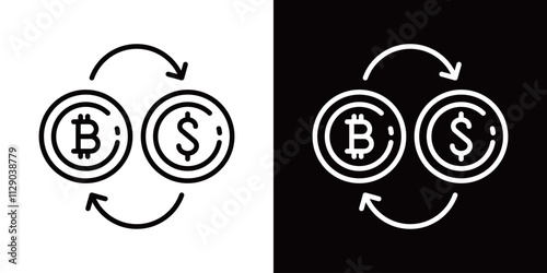 ビットコインとドルのシンプルなアイコン