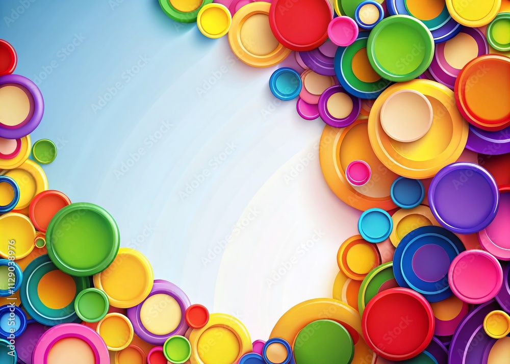 Intertwined Colored Circles in a Modern Design with Copy Space for Creative Use in Digital and Print Media