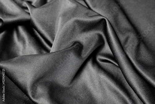 black wrinkled fabric texture background