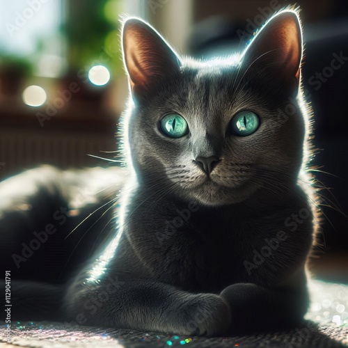 68 Russian Blue Radiance A stunning Russian Blue cat with striki photo