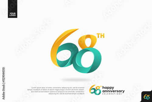 Number 68 logo icon design, 68th birthday logo number, anniversary 68