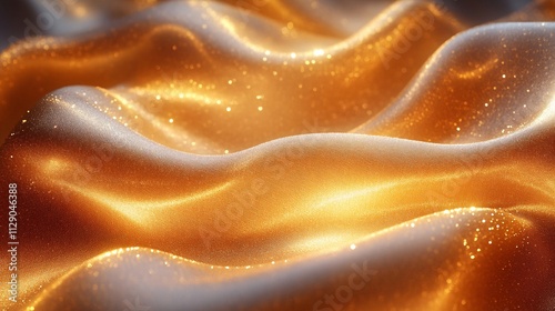 Flowing Golden Velvet with Shimmering Patterns