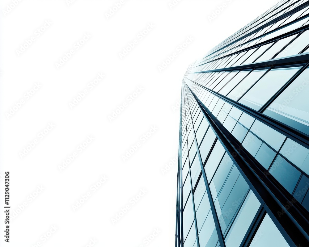 Obraz premium Detailed office blueprint, minimalist skyscraper concept, urban architecture with geometric elegance, technical drawing style, grayscale tones