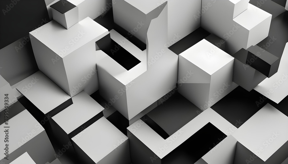 Glass Shapes with Reflective Surfaces on White Glass Shapes with Reflective Surfaces on White