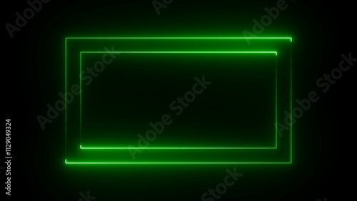 Neon rectangle frame. Neon light rectangular border icon illustration. Abstract neon sign rectangle icon