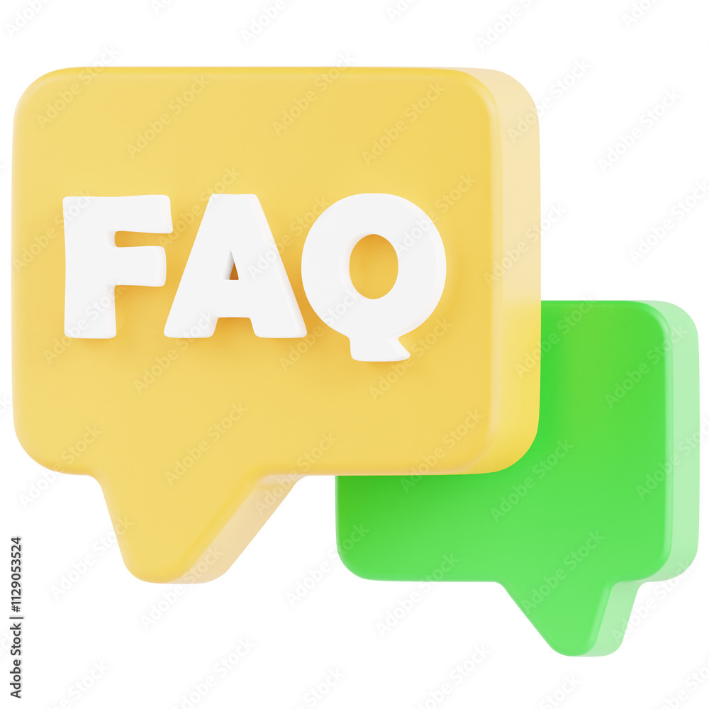 FAQ Chat Box 3D Ilustration FAQ Chat Box 3D Ilustration