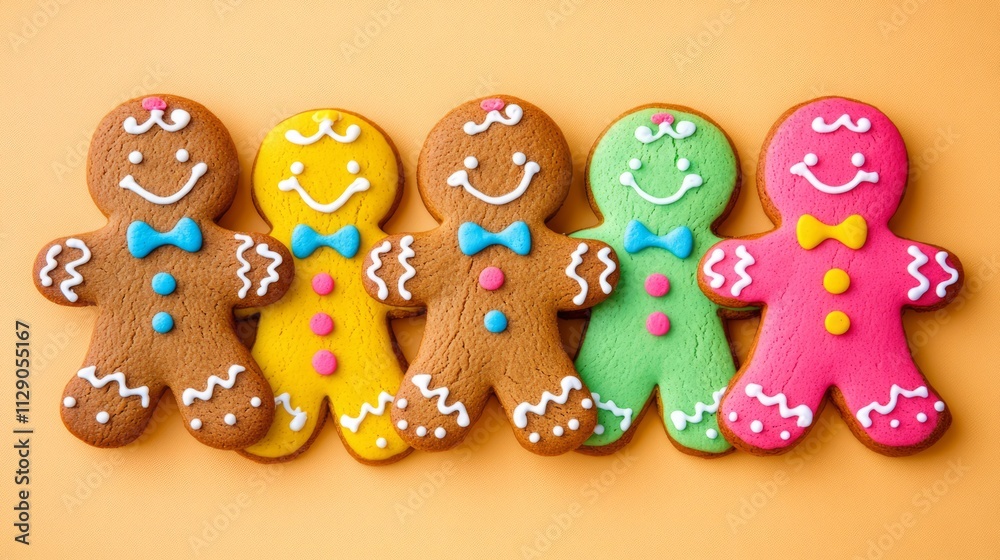 gingerbread on colorful background. copy space gingerbread on colorful background. copy space