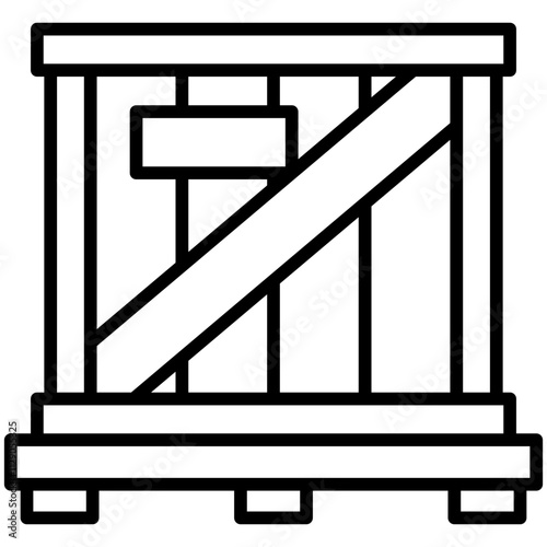 wooden box Outline Icon