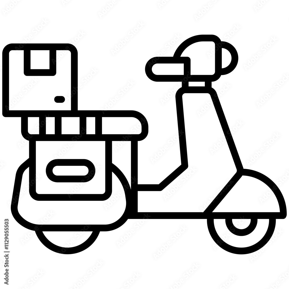 delivery bike Outline Icon delivery bike Outline Icon