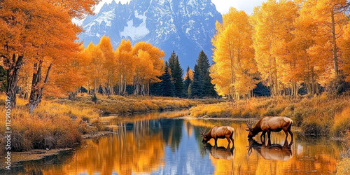 Two deer in Gand Teton National park