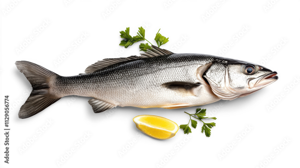 Fresh Fish and Lemon on Transparent Background Fresh Fish and Lemon on Transparent Background