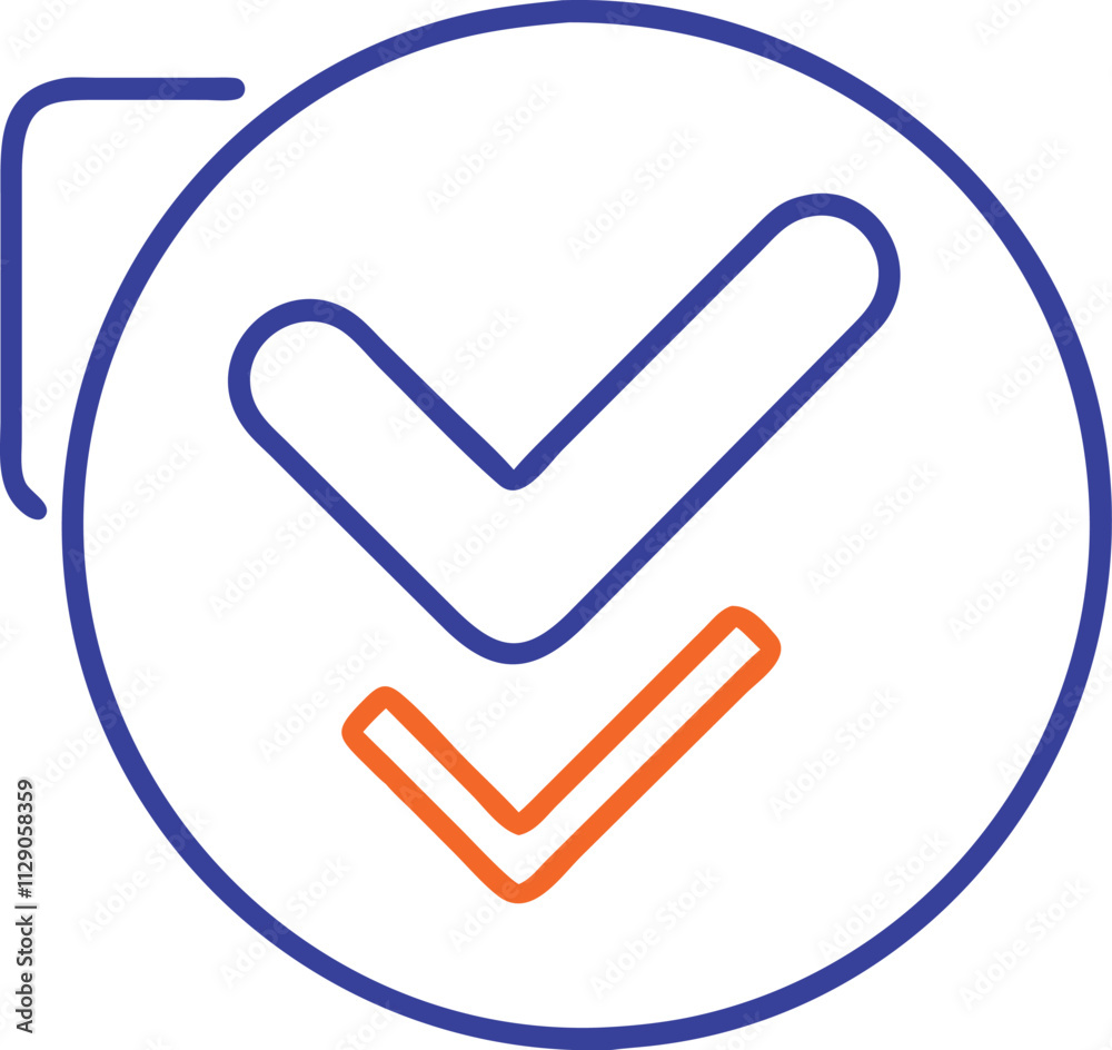 Modern icon style design of check mark vector illustration Modern icon style design of check mark vector illustration