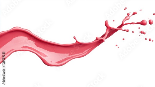 Vibrant Pink Paint Splash Isolated on White Background for Art