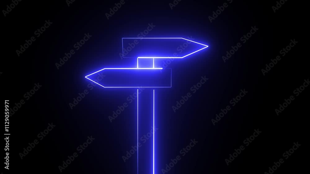 Glowing neon sign board icon animation. Empty traffic signs isolated on transparent background. Glowing neon sign board icon animation. Empty traffic signs isolated on transparent background.