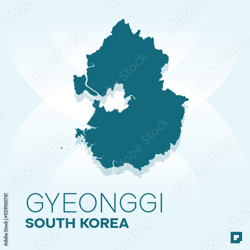 Gyeonggi vector map, Vector map of Gyeonggi, editable eps, AI files, Vector illustration of Gyeonggi vector map