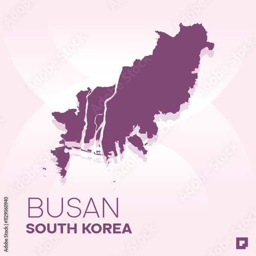 Busan vector map, Vector map of Busan, editable eps, AI files, Vector illustration of Busan vector map