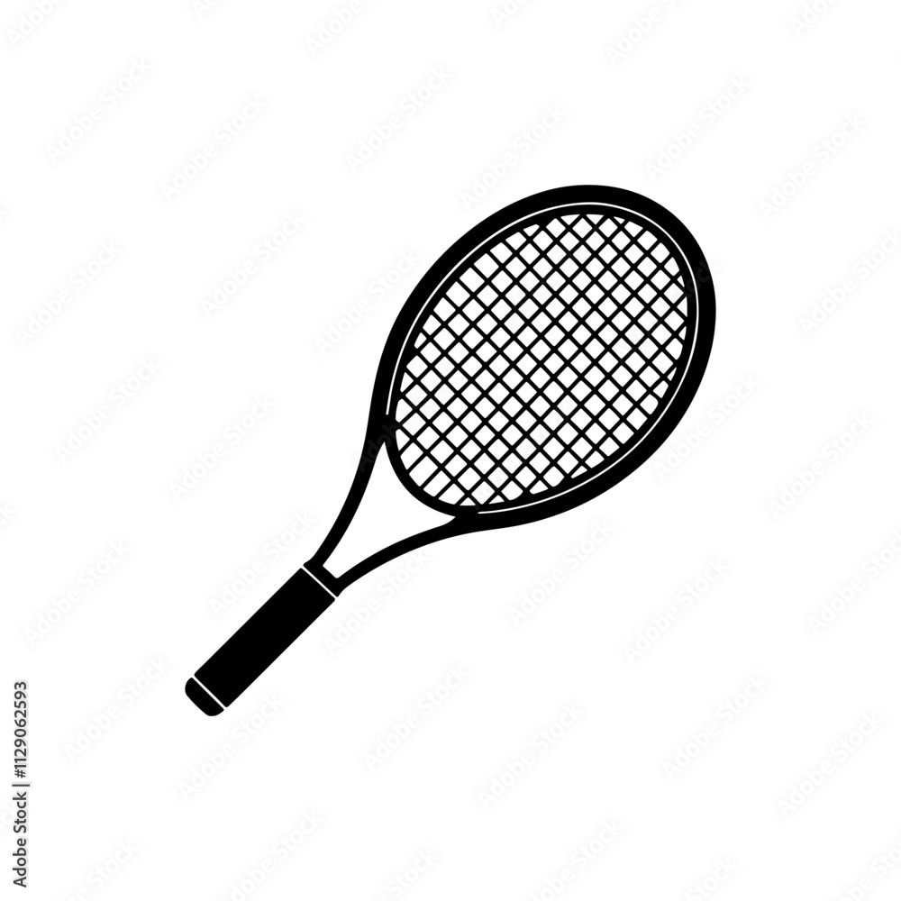 Tennis Racket silhouette, black and white silhouette, vector and illustration Tennis Racket silhouette, black and white silhouette, vector and illustration