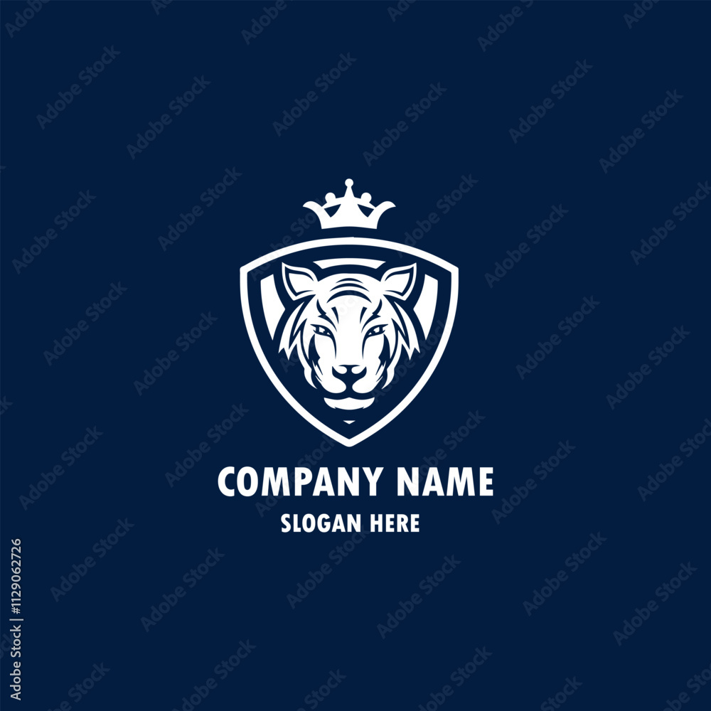 Fototapeta premium Roaring tiger logo design vector illustration