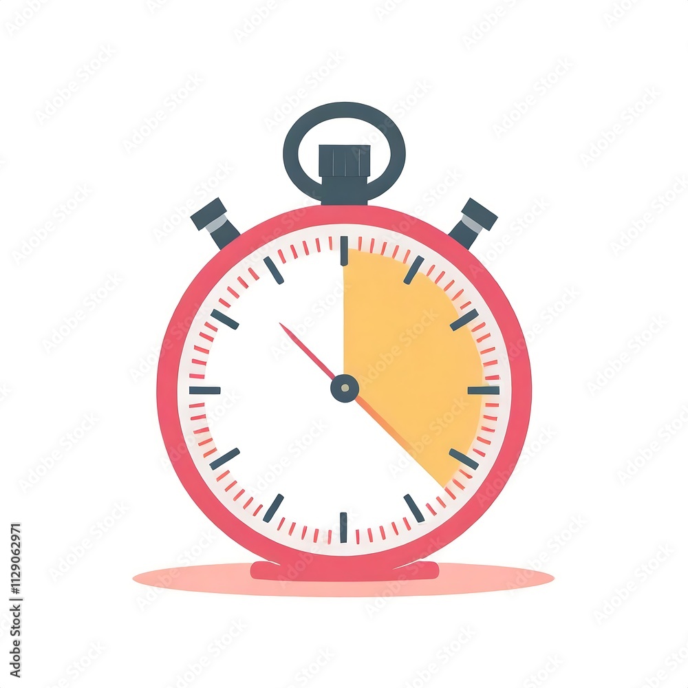 stopwatch illustration isolated on transparent, cut out	