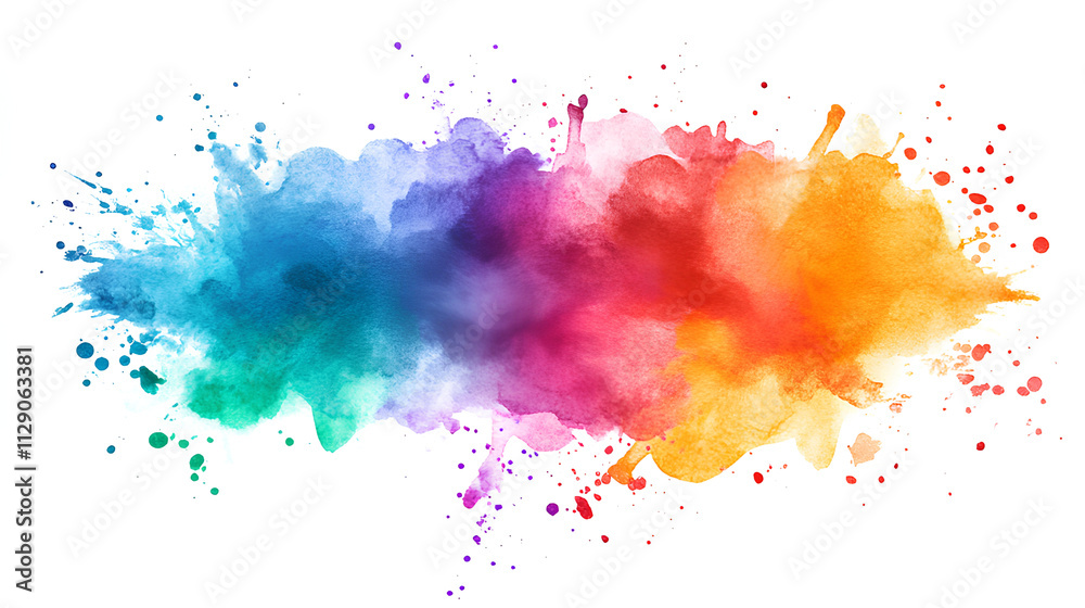 Obraz premium Abstract Colorful Ink Splashes Background with Watercolor and Grunge Elements