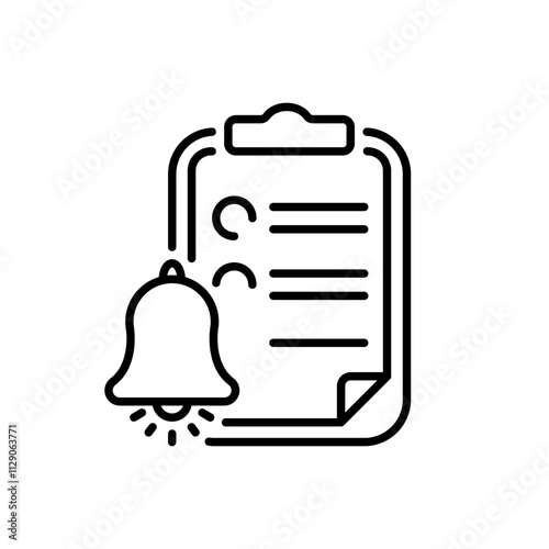 Outline icon related to deadline. Linear icon. Vector illustration.