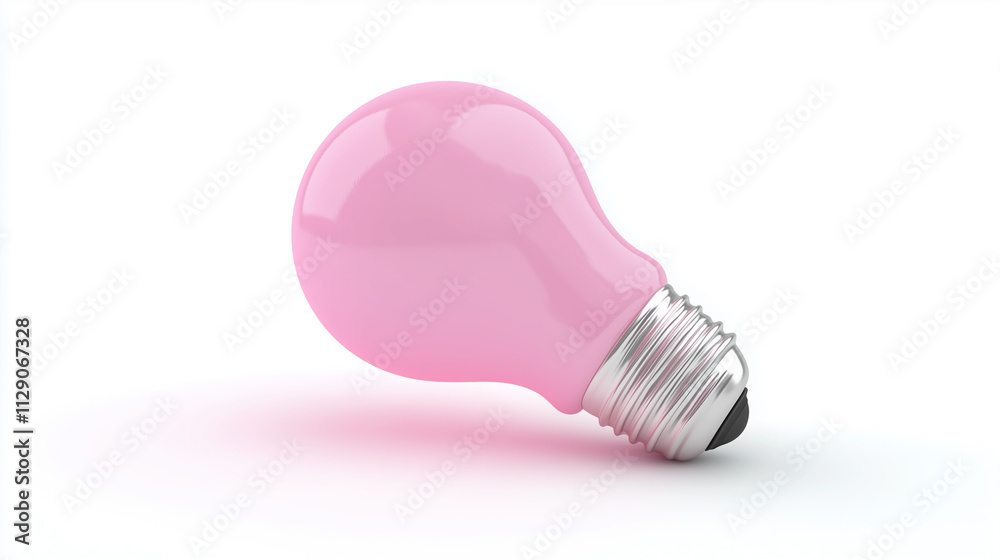 Pink Light Bulb Icon on White Background
Pink Light Bulb Icon on White Background