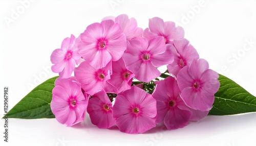 pink flower phlox isolated on white background