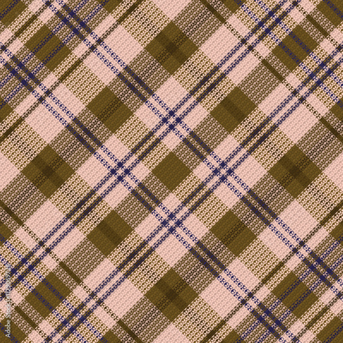 Tartan plaid pattern with texture. Vector illustration.