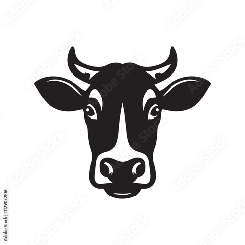 Wallpaper Mural cow head silhouette vector logo design Torontodigital.ca