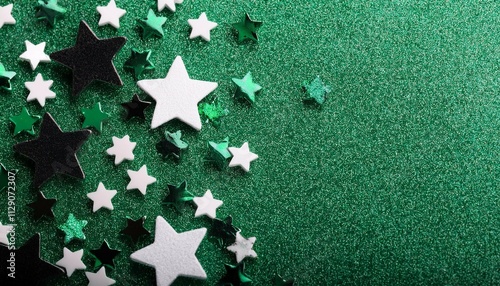 green black white glitter stars texture abstract background