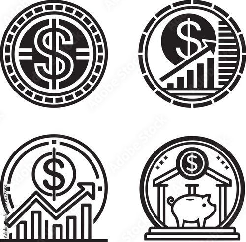 Black and white finance logo