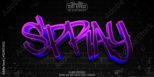 Graffiti editable text effect, customizable spray and street 3d font style