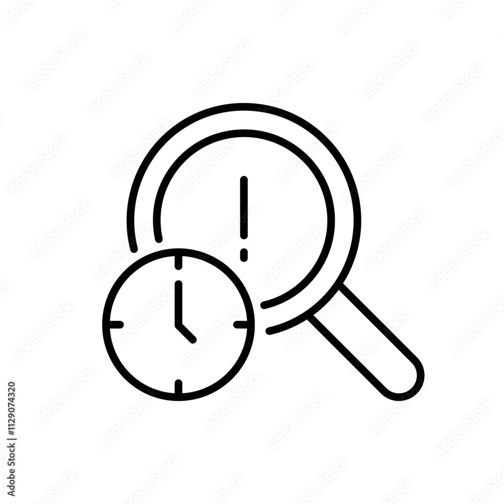 Outline icon related to deadline. Linear icon. Vector illustration. Outline icon related to deadline. Linear icon. Vector illustration.