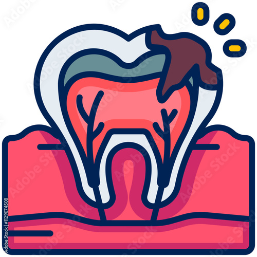 cavity Filled Line Icon