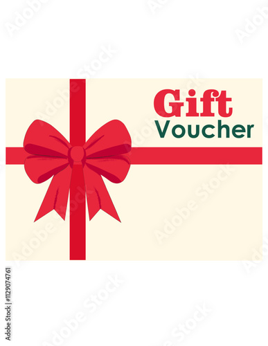 gift voucher with red ribbon 