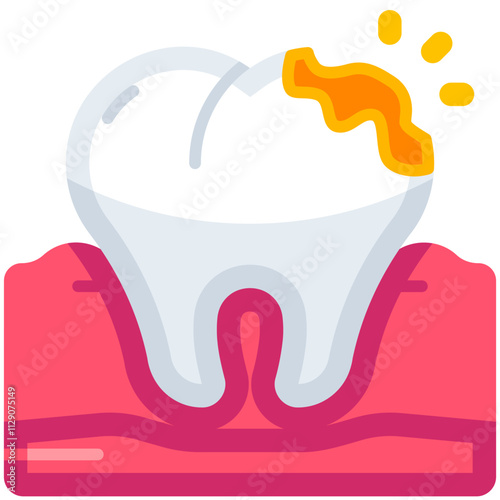 broken tooth Flat Icon