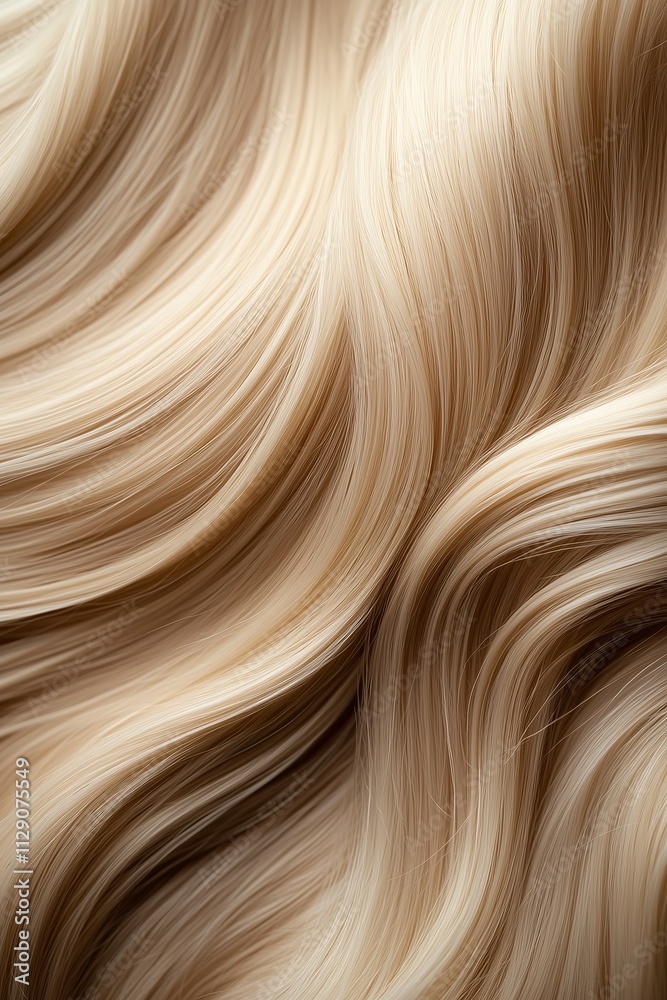Smooth and shiny blond hair texture. Wavy hair, close-up. Smooth and shiny blond hair texture. Wavy hair, close-up.