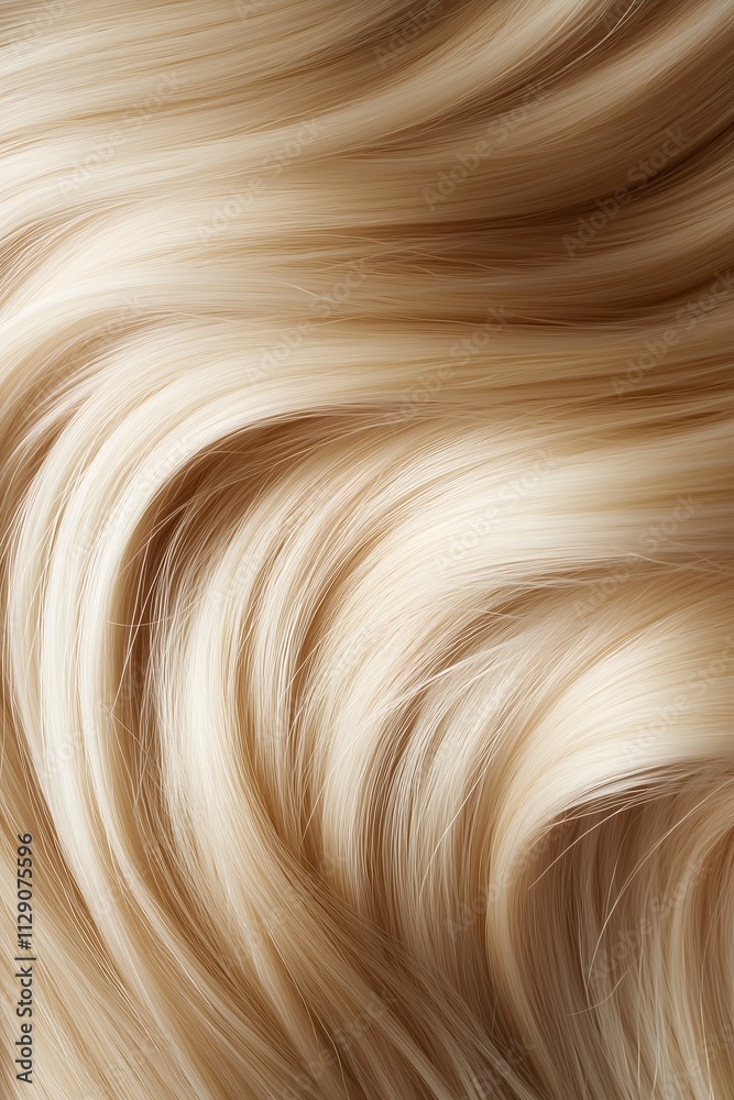 Smooth and shiny blond hair texture. Wavy hair, close-up. Smooth and shiny blond hair texture. Wavy hair, close-up.