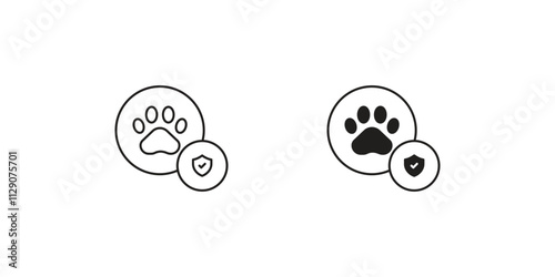 Pet Insurance set icon with white background vector stock illustration