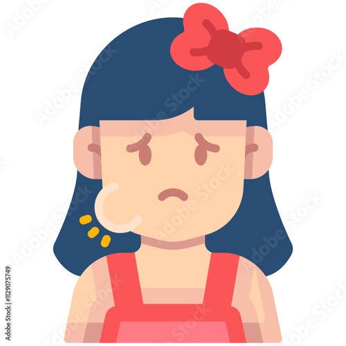 Woman with toothache Flat Icon