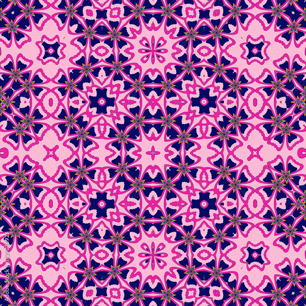 Fototapeta premium Pink Kaleidoscope Seamless pattern