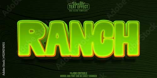 Ranch editable text effect, customizable organic and farm 3d font style