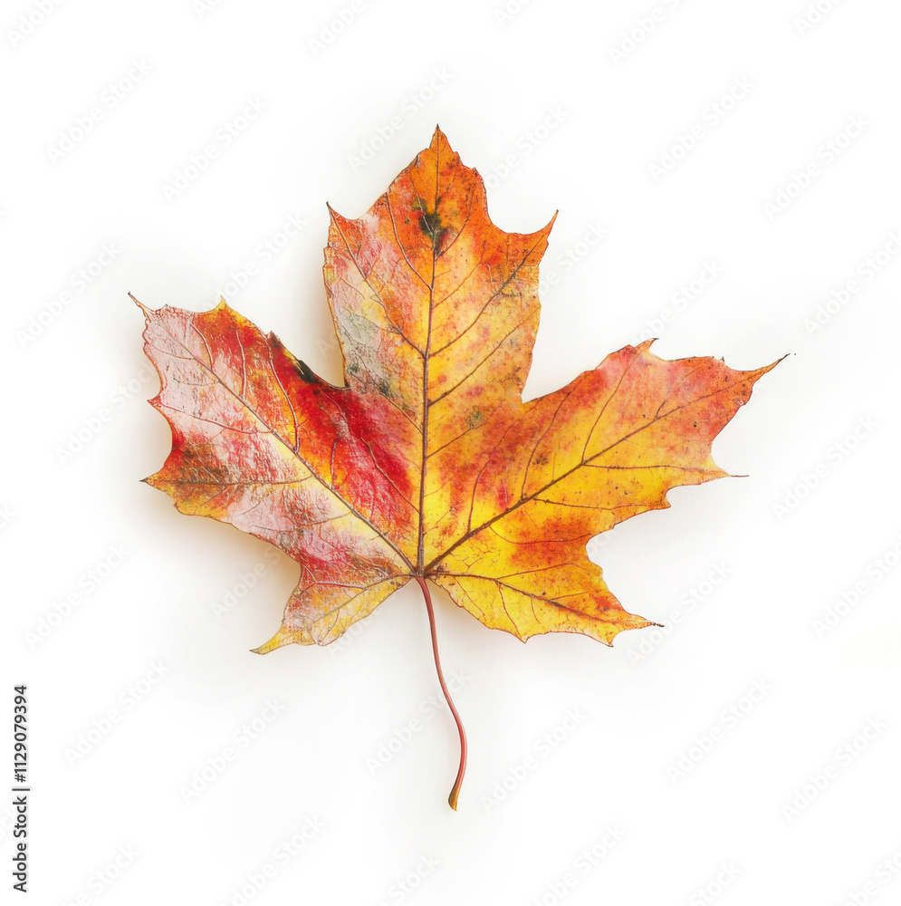 Obraz premium An isolated autumn maple leaf on a clean white background