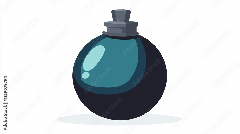 Fototapeta premium Round Bomb Icon Transparent Vector Isolated Single