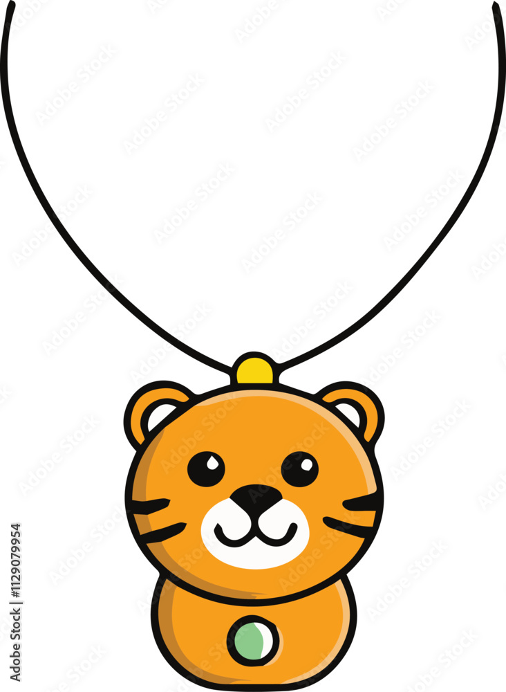 Tigers face Necklace vector illustration on white background Tigers face Necklace vector illustration on white background