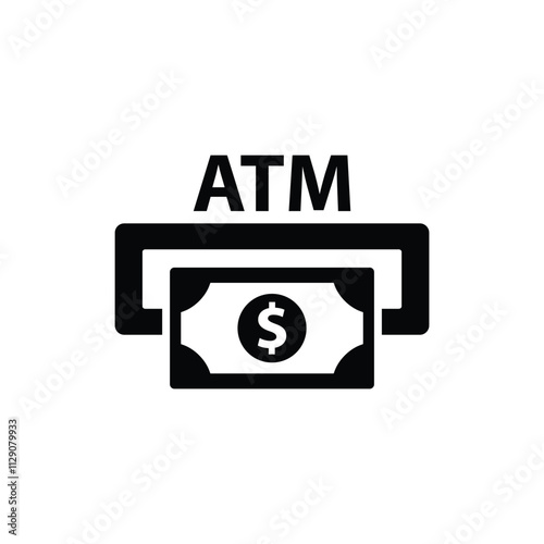 atm icon vector. Money from atm vector icon