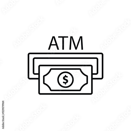 atm icon vector. Money from atm vector icon
