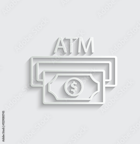 atm icon vector. Money from atm vector icon