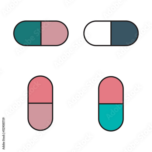 pills on white background