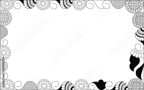 Vector Black and White Boarder designs for Frame and page decoration
